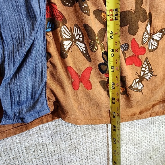 Free People Butterfly Kisses Open Front Kimono Duster Womens One Size Brown NWI - Picture 9 of 16